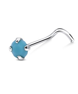 Preciosa Turquoise Curved Nose Stud NSKZ-113